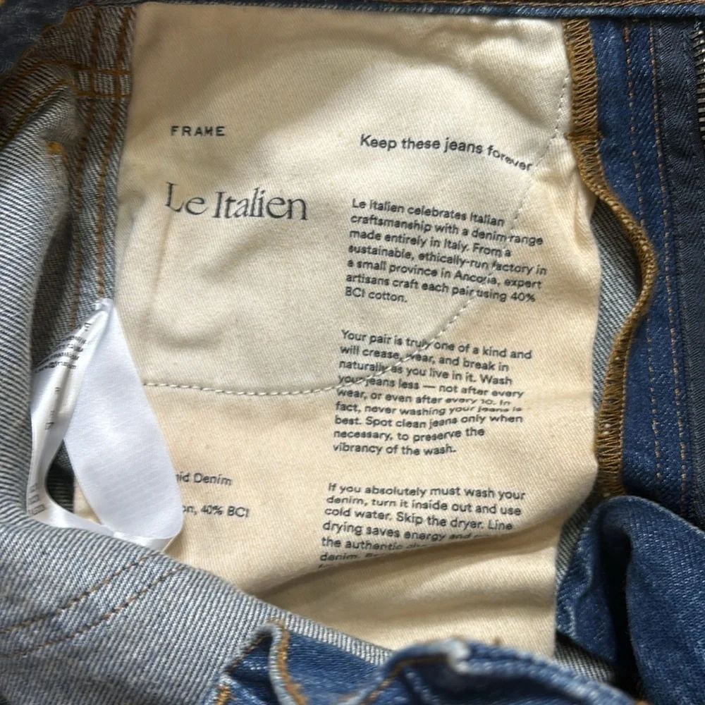 NWT Frame Le Italien Straight Jean in Vintage Blue 24 - Picture 16 of 16